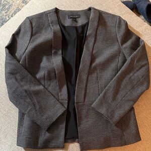 Ann Taylor Black and Gray Houndstooth Blazer